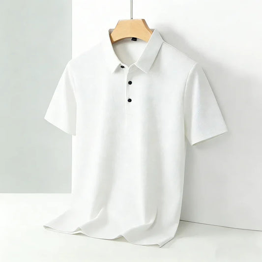 Men's classic, collar short, sleeve polo shirt, casual breathable  summer, daily office fashion men's.