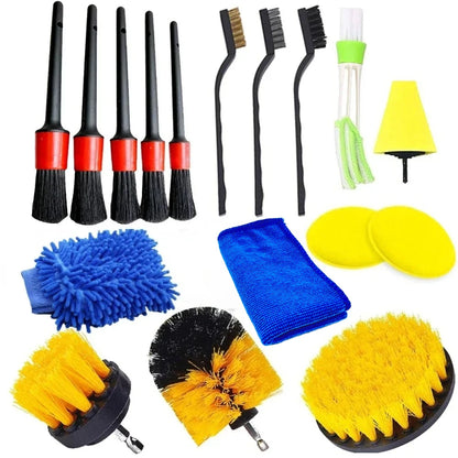 New Car Detailing Cleaning Kit Car Washing Brushes Sponges Towels for Car Air Vents Rim Clean Dirt Dust Wash Tools