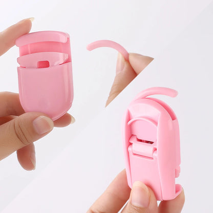 1pc plastic eyelash curlers mini portable eyelashes curling clip lash tweezers cosmetic beauty makeup tools accessories.