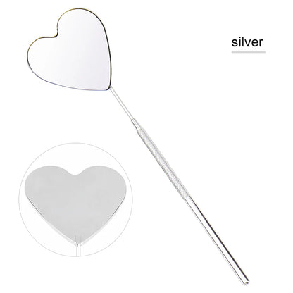 1pcs Eyelash Extension Mirror Moon Shaped Detachable Stainless Steel Lash Lifting Makeup Mirror Beauty