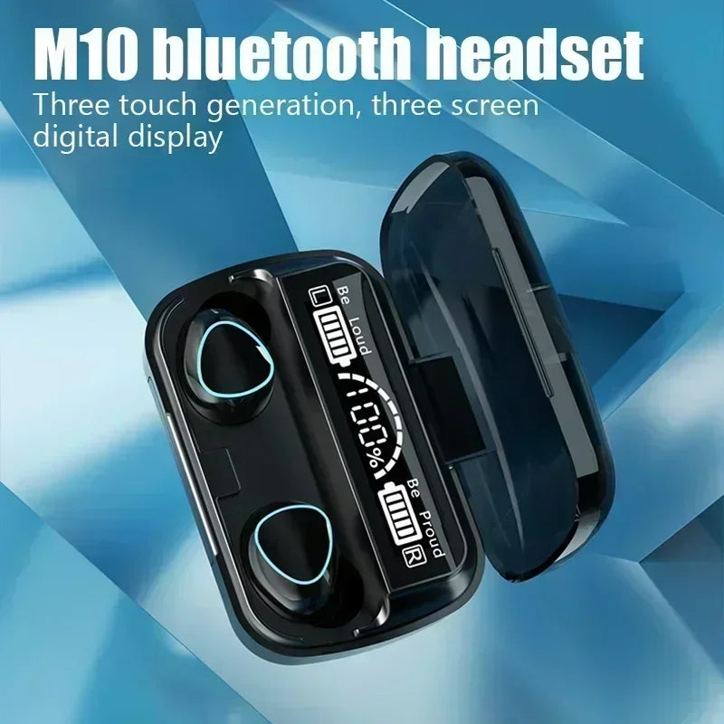 New TWS Bluetooth Earphones Handfree LED  Stereo Music Wireless Earbuds Waterproof Gaming Headset for smartphones
