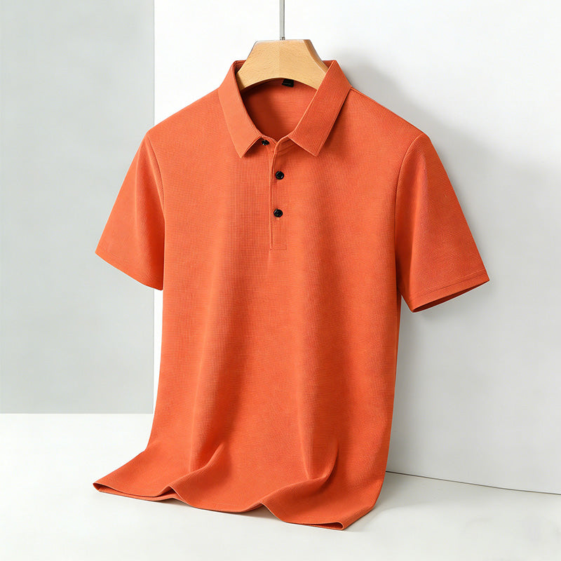 Men's classic, collar short, sleeve polo shirt, casual breathable  summer, daily office fashion men's.